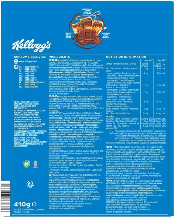 Nutritional values and ingredients Kellogg's Cereals Mmmh...Tresor Milk Choco 410 g (410 g)