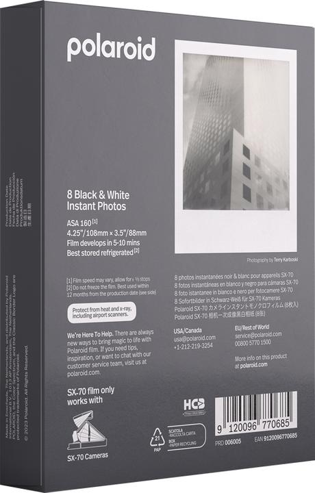Produktbild Polaroid B&W Film SX-70 (8Photos) (SX-70)