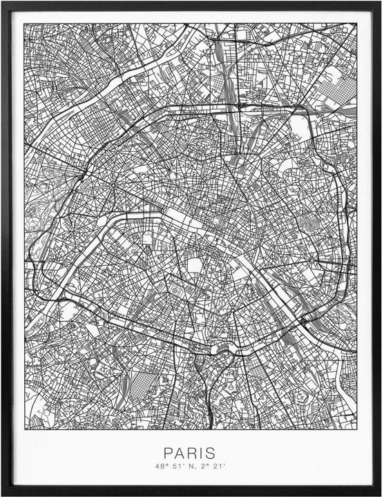Produktbild Trenddeko Stadtplan Paris (80 x 100 cm)