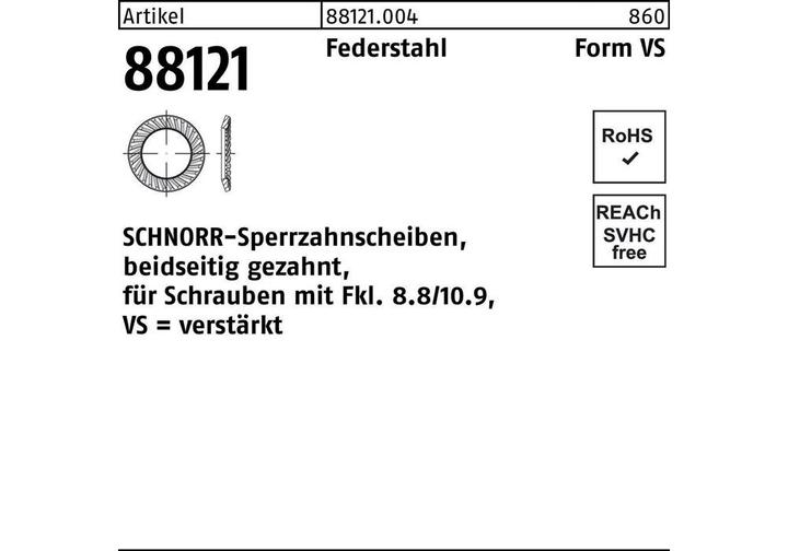 Actual product image Schnorr Lock washer R 88121 serrated on both sides VS 12 x18 x1.5 Spring steel