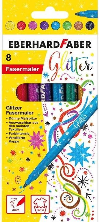 Produktbild EberhardFaber Fasermaler Glitter (Mehrfarbig, 8 x)