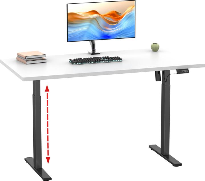 Produktbild VCM Schreibtisch verstellbar Lona 140x80 sw (140 x 80 x 120 cm)
