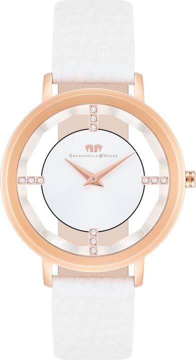 Actual product image Ladies Quartz Watch Lucrezia Genuine Leather White - 33684 (Analogue wristwatch, 36 mm)