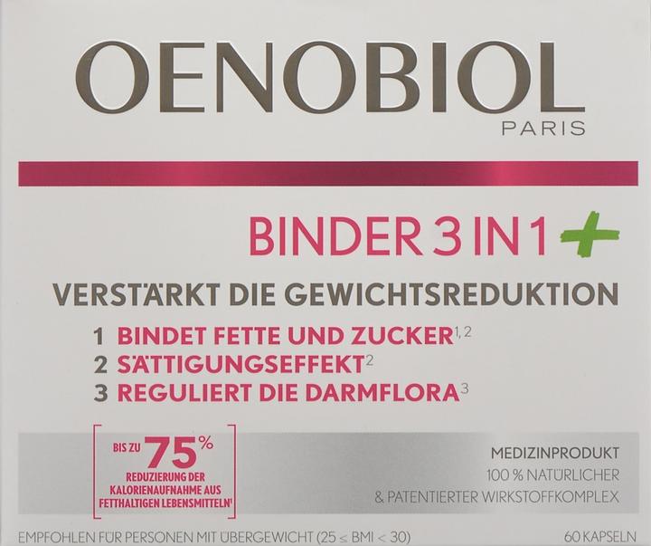 Nährwerte und Zutaten Oenobiol Binder 3 in 1 PLUS Kapsel (60 Stück, Kapseln, 60 g)