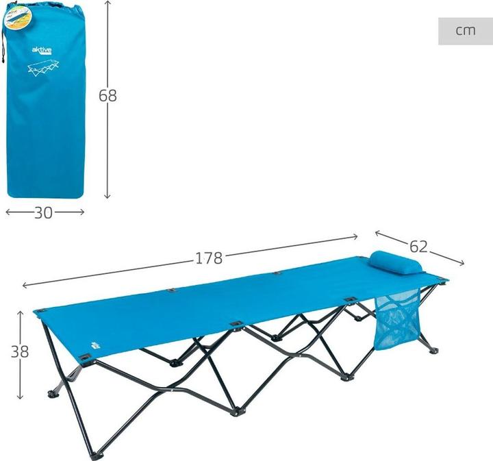 Produktbild Aktive Faltbett Blau Camping 178 x 62 x 38 cm 178 x 38 x 62 cm (2 Stück)