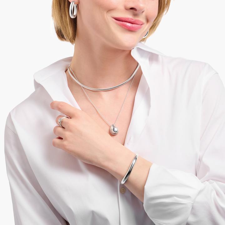 Produktbild Thomas Sabo Kette mit Anhänger in organischer Tropfenform (925er Silber, 45 - 50 cm)