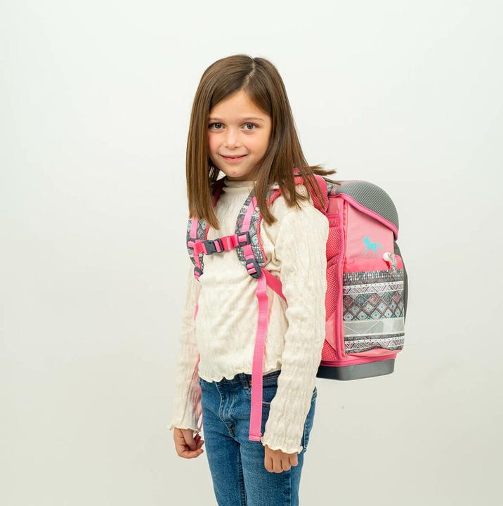 Produktbild Belmil CLASSY Schulrucksack 4-teiliges-Set Horse Aruba Blue (19 l)