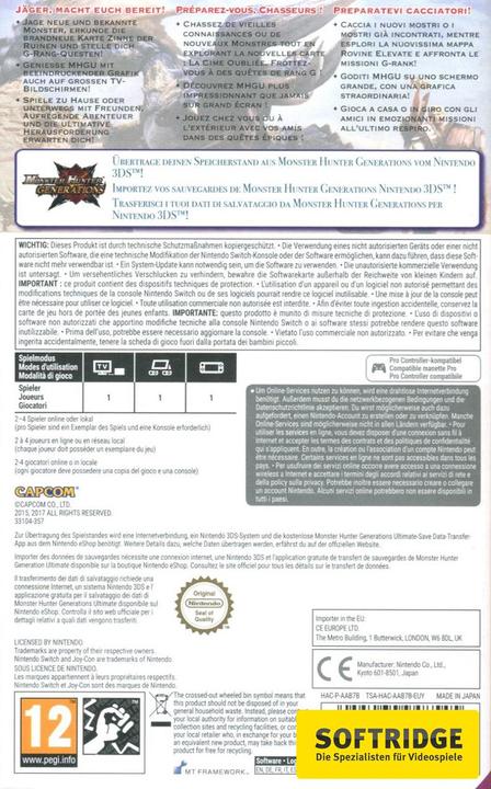 Produktbild Capcom Monster Hunter Generations Ultimate (Switch, Multilingual)