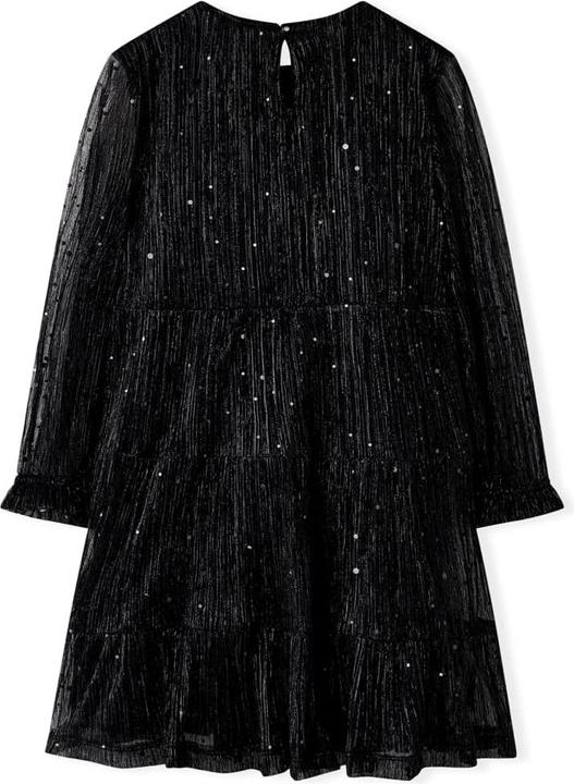 Actual product image VidaXL Children's dress with long sleeves black 128,outer material (128)