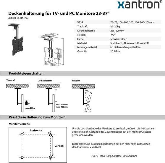 Actual product image Xantron TV ceiling mount (Ceiling, 37", 20 kg)