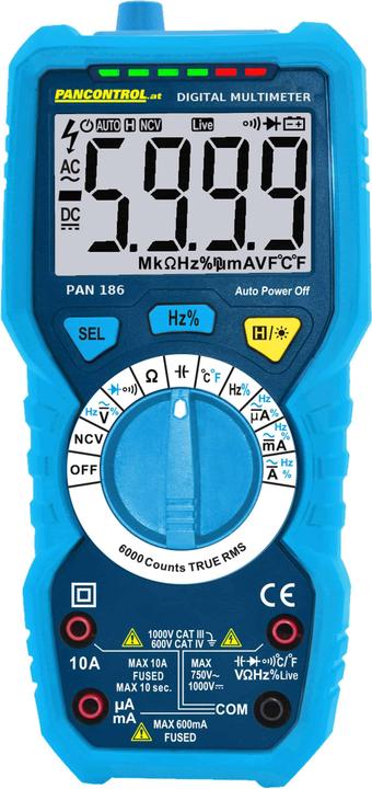 Immagine prodotto Pancontrol PAN 186 - Multimetro digitale IP67 (CAT IV 600V, CAT III 1000V)