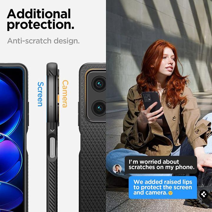 Immagine prodotto Spigen Liquid Air - Custodia per Xiaomi Redmi Note 12 Pro 5G / POCO X5 Pro 5G (Czarny) (Xiaomi Poco X5 Pro, Xiaomi Redmi Note 12 Pro 5G)