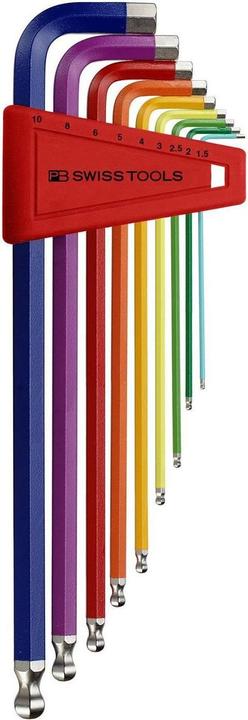 PB Swiss Tools Stiftschlüsselsatz - PB Rainbow - lang - Kugelkopf