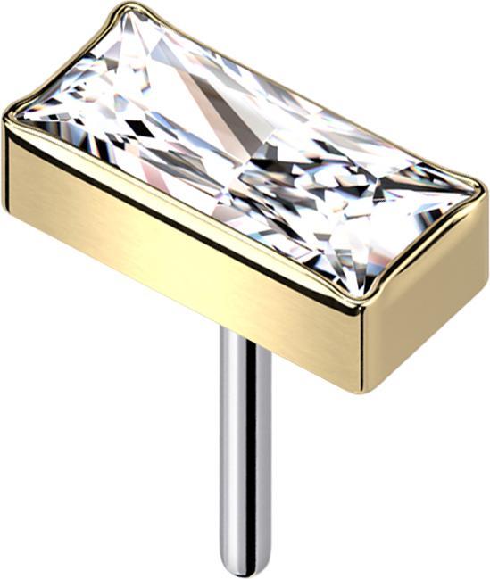 Produktbild Star Piercing Threadless rechteck vergoldet Kristall silber (ohne Messing, Titan G23)