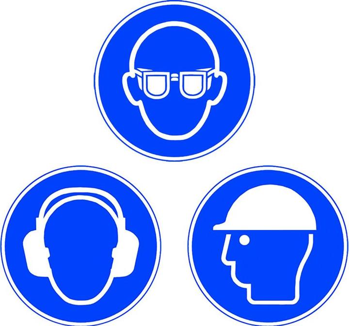Actual product image Werkstarck Aufkleber Augenschutz blau weiss