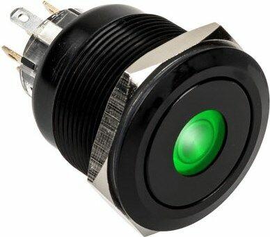 Image du produit DimasTech Bouton-poussoir anti-vandalisme 25mm, Blackline Dot - RGB