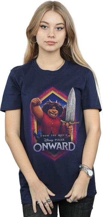 Actual product image Disney Womens/Ladies Onward Corey Manticore Crest Cotton Boyfriend T-Shirt (S)