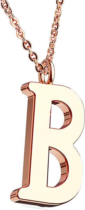 Immagine prodotto Star Piercing Ciondolo a catena in oro rosa lettera B (senza ottone, Acciaio chirurgico 316L)
