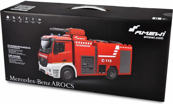 Immagine prodotto Amewi Mercedes Benz Fire Truck elettrico spazzolato camion 2WD 1:18 RTR (RTR pronto all'uso)