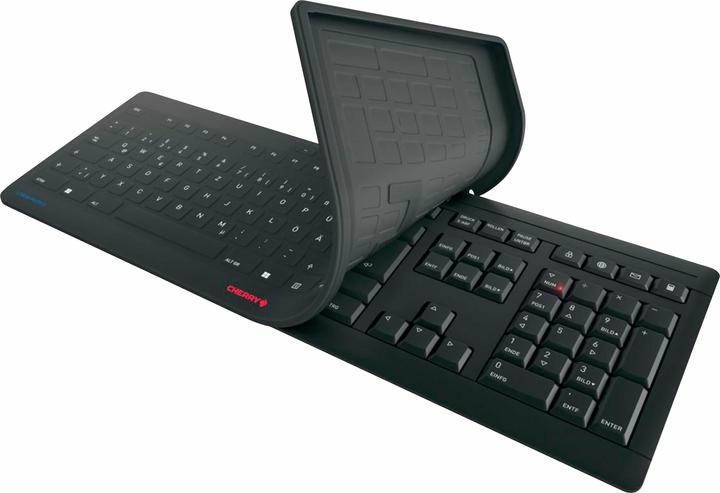 Actual product image CHERRY TAS STREAM PROTECT KEYBOARD Wireless DE-Layout bw (DE, Cable)