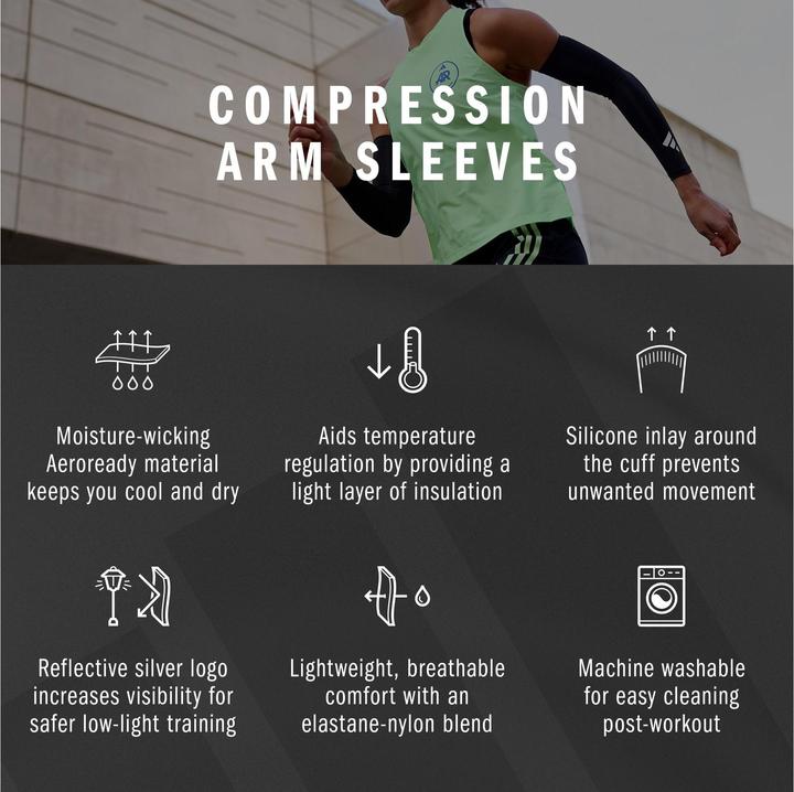 Valeurs nutritives et ingrédients adidas Manchettes de compression pour bras (M)