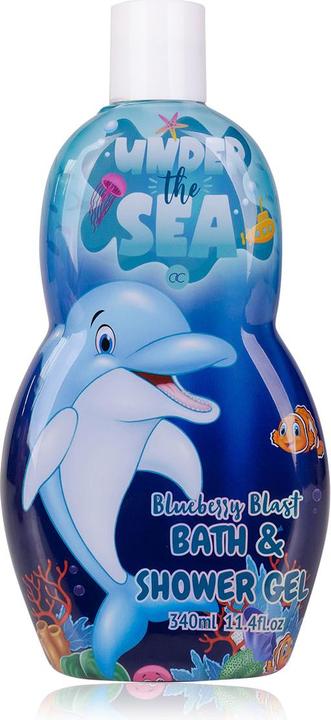 Actual product image Accentra Bath & Shower Gel UNDER THE SEA in bottle, 340ml, fragrance: Blueberry Blast, colour: blue/orange (340 ml)