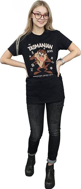 Immagine prodotto Looney Tunes Maglietta da donna/ragazzo in cotone vintage del Diavolo della Tasmania (XL)