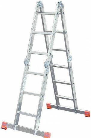 Actual product image Krause Articulated universal ladder MULTIMATIC 4x3 rungs + platform set ALU