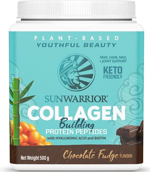 Actual product image Sunwarrior Collagen Building Protein Peptides Chocolate Fudge (1 Piece, Powder, 500 g)