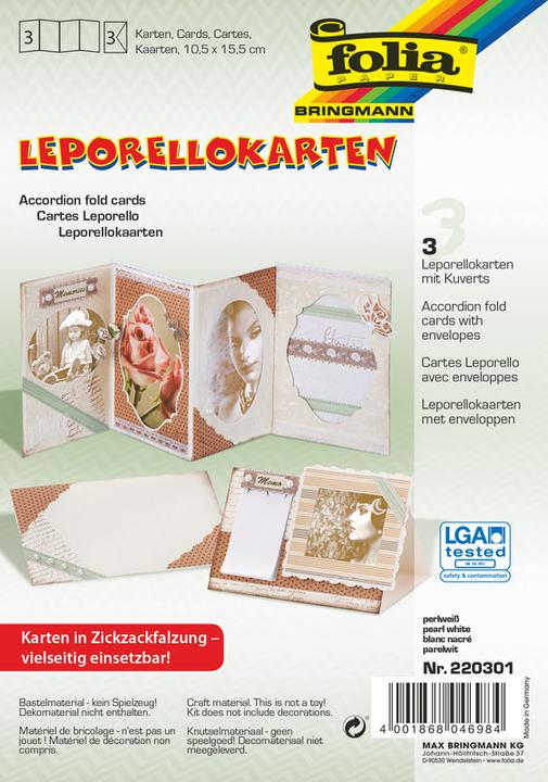 Actual product image Folia Leporello cards 300g/m2 (300 g/m², 3 x)