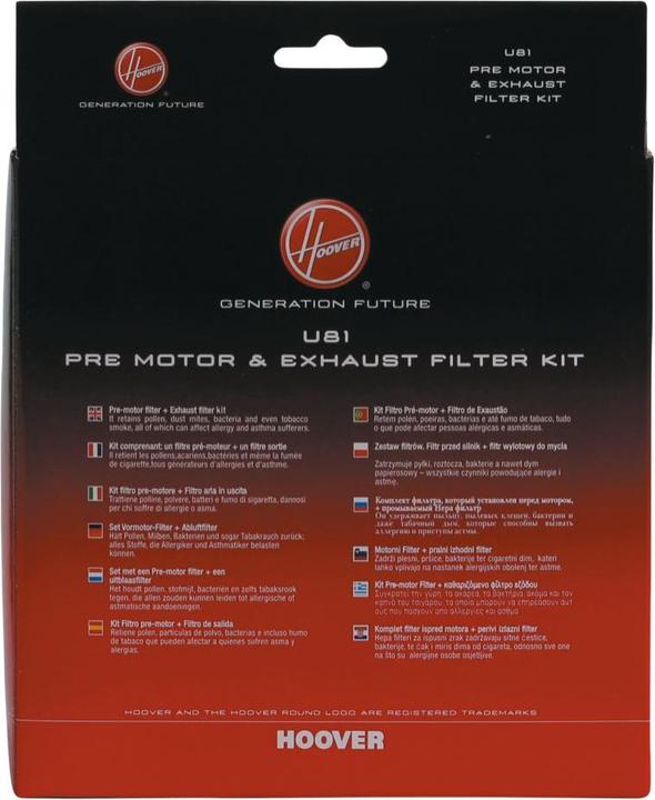 Actual product image Candy Hoover U81 FILTER COMPL.