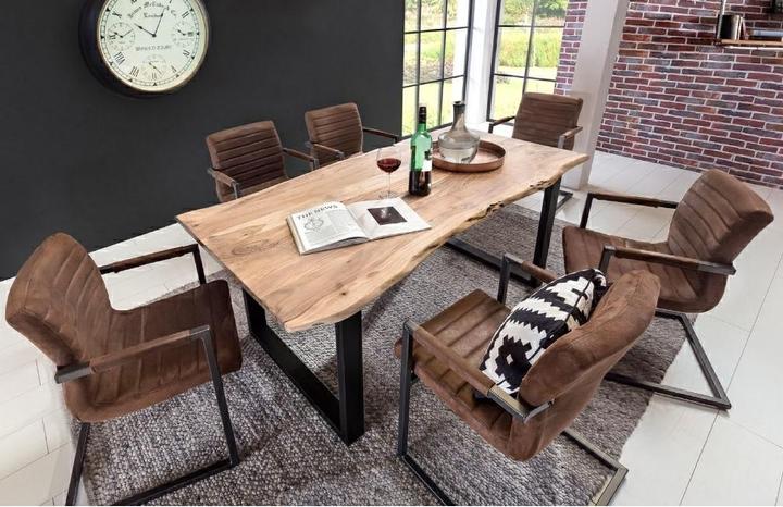 Image du produit SIT Möbel Table en bois massif Ux3.6 acacia naturel-noir antique (180 x 90 x 76 cm)
