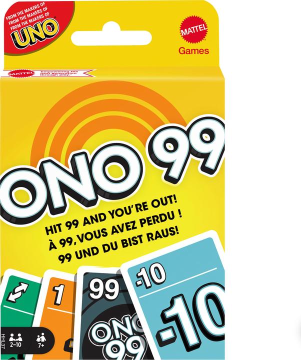Actual product image Mattel Games O'NO 99 card game (German, French, Italian, English)