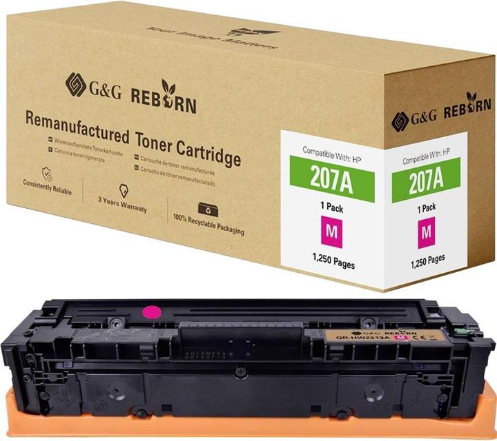 Produktbild G&G Toner ersetzt HP 207A Kompatibel Magenta 1250 Seiten Reborn remanufactured (M)