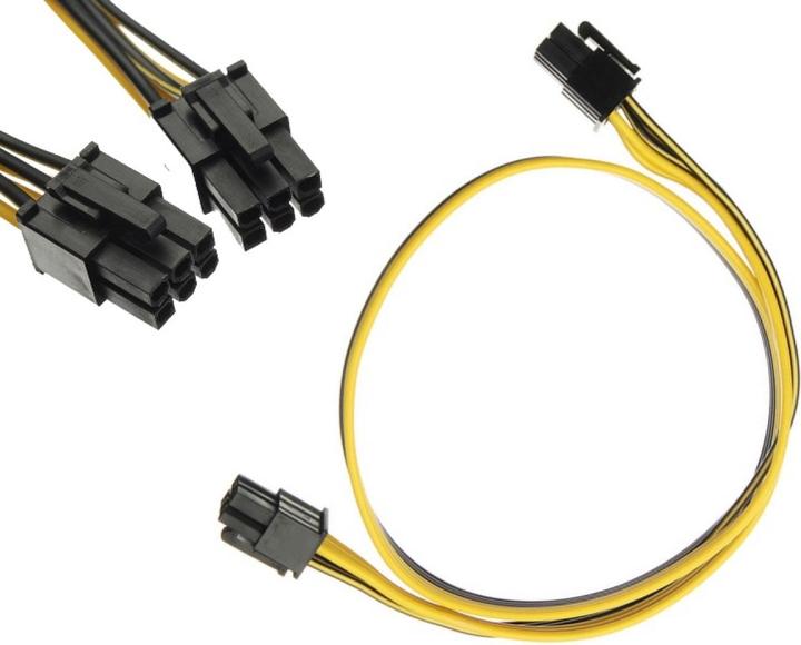 Actual product image PowerGuard PCI-E 6-Pin (male) to 6-Pin (male) GPU Power Cable 0.5m