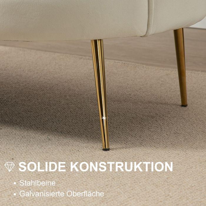 Produktbild Swisshandel24 2-Sitzer Sofa Couch, Polstersofa Samt, bis 150 kg, Creme