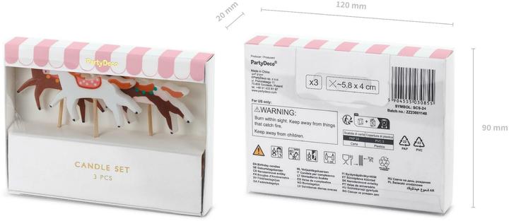Image du produit Partydeco Bougie Cheval, 3 pièces