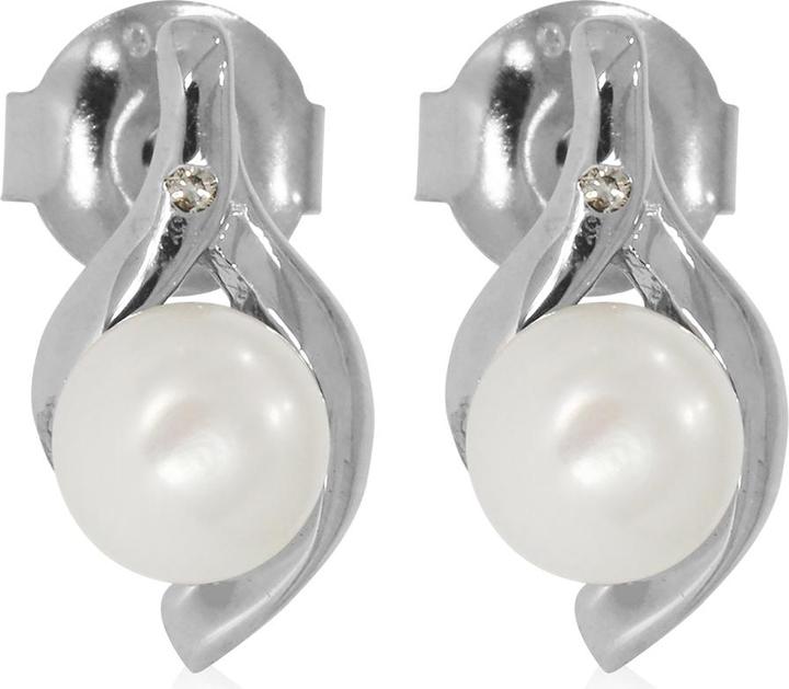 Produktbild Xen Ohrstecker mit Diamant ca. 0,01 ct. und weisser Süsswasserzuchtperle (925 Sterling Silber)