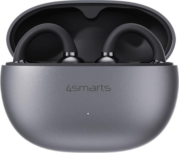 Produktbild 4smarts Open-Ear-Kopfhörer SkyBuds Clip Grau, Detailfarbe: Grau (ANC, 28 h, Kabellos)