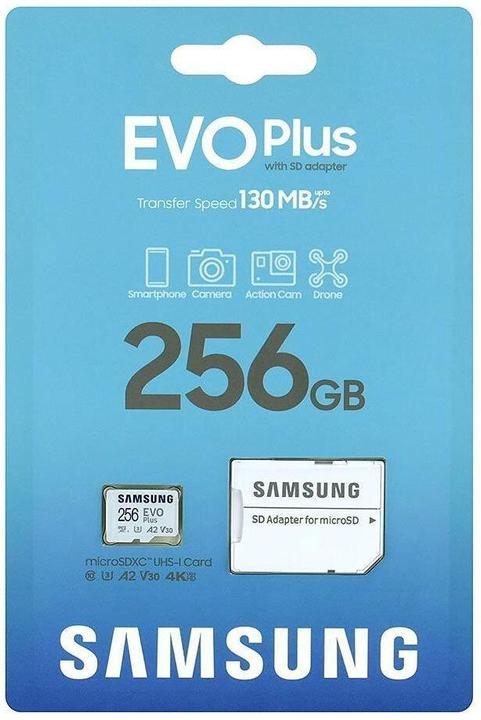Produktbild Samsung EVO Plus (256 GB, microSDXC, U3, UHS-I)