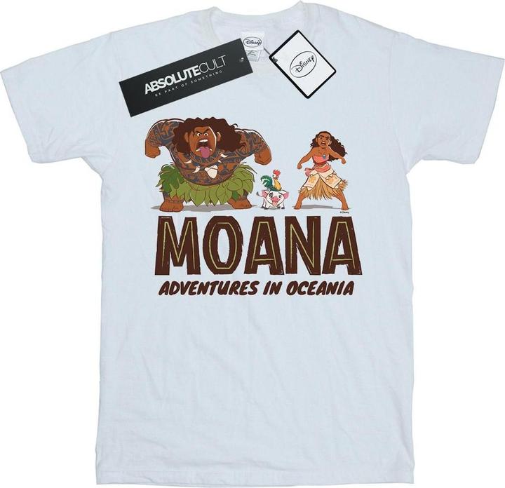 Actual product image Disney Girls Moana Adventures in Oceania Cotton T-Shirt (140, 146)