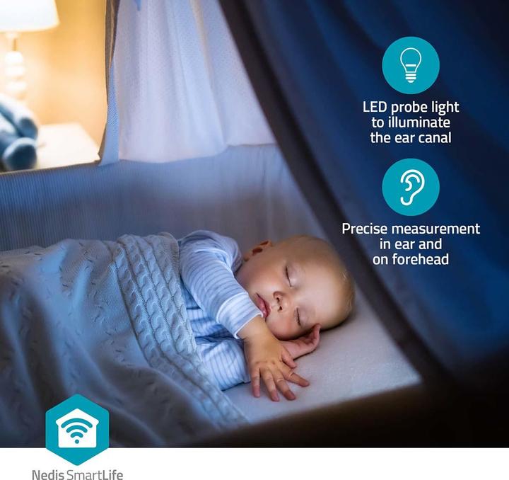 Produktbild Nedis SmartLife Infrarotthermometer | LED-Anzeige | Ohr / Stirn | Weiss (Ohr, Stirn)