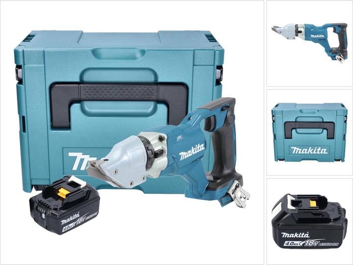 Makita DJS 200 M1J Battery Sheet Metal Shears 18 V 2,0 mm Brushless + 1x Battery 4,0 Ah + Makpac - without