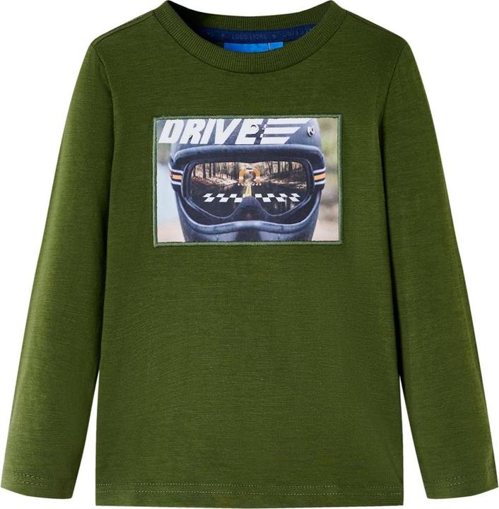 Immagine prodotto VidaXL Camicia da bambino a maniche lunghe color kaki scuro 128,Materiale: 100 (128)