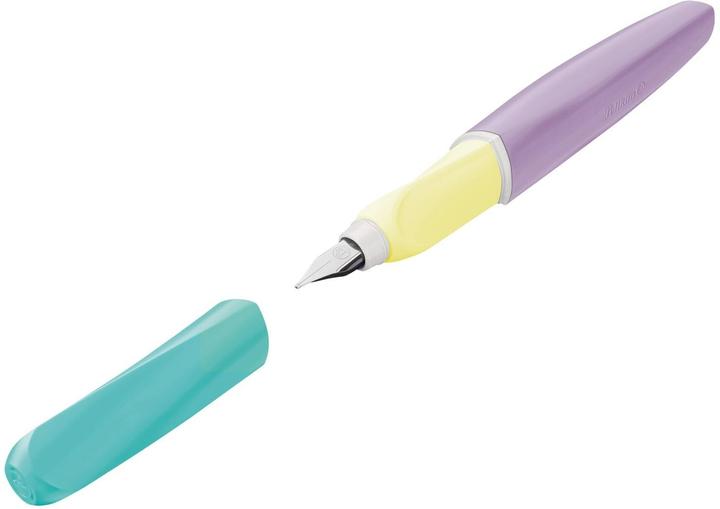 Actual product image Pelikan Fountain pen (cartridge filling system) Twist® colour blocking fountain pen for right- and (Mint colour, Lilac, 1 x)