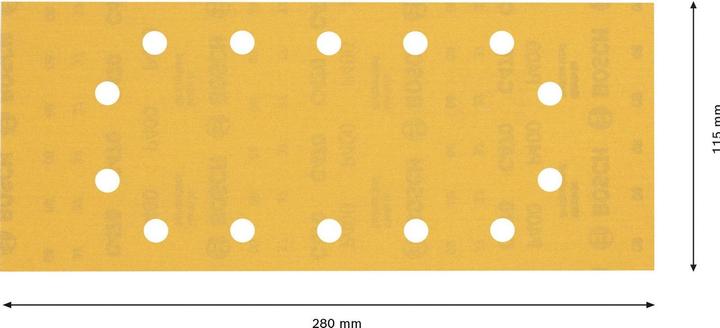 Actual product image Bosch Professional Zubehör EXPERT C470 Sanding paper with 14 holes for orbital sanders, 115 x 280 mm, G 400, 10 pcs. (400)