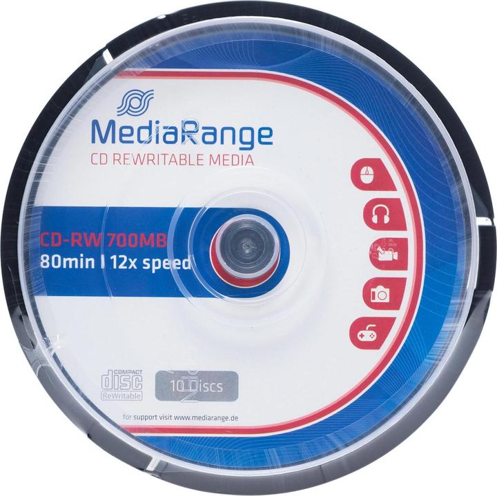 Image du produit MediaRange CD-RW 12x 700MB/80Min, 10 sp. (10 x)