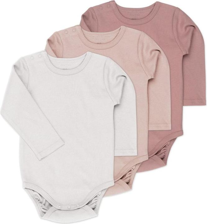 Actual product image La Loona LaLoona rompers & sets long sleeve bodysuit set incl. hangers - berry grey (74)