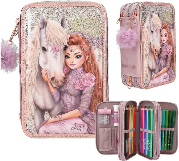 Actual product image Magni DEPESCHE TOPModel Federtasche 3fach VIVA VIOLET gefüllt