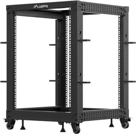 Produktbild Lanberg Open Rack 19 15HE 600x600-1100 verstellbar schwarz (10.86 HE, 19 Zoll Rack)